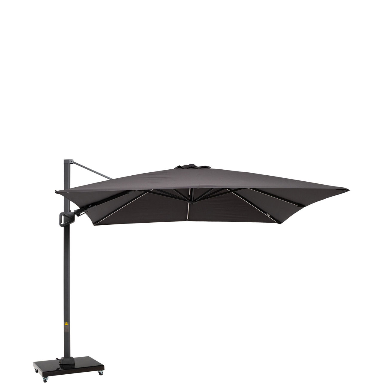 Square Glow Parasol & Cover Anthracite 3m