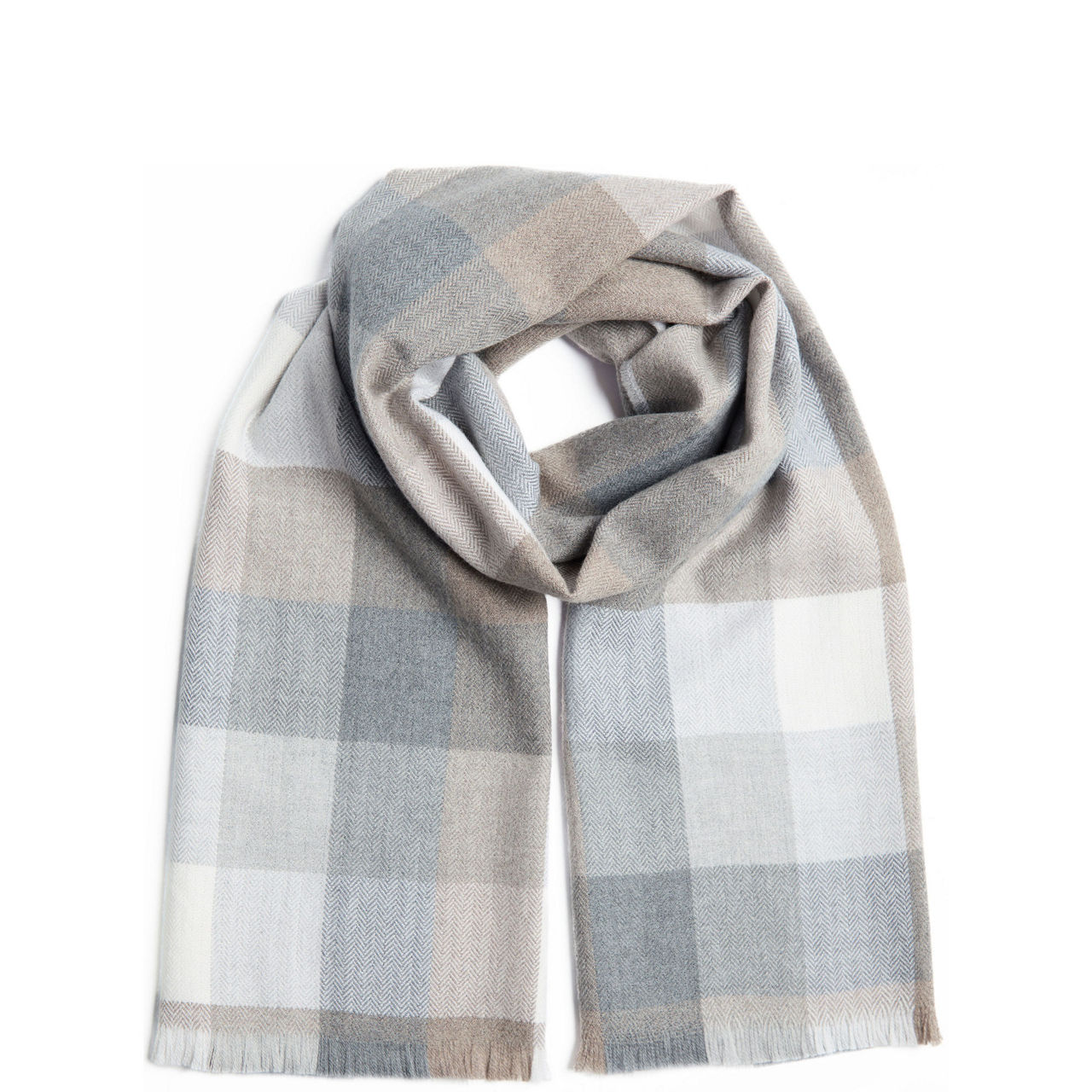 Oxford Block Check Extra Fine Scarf
