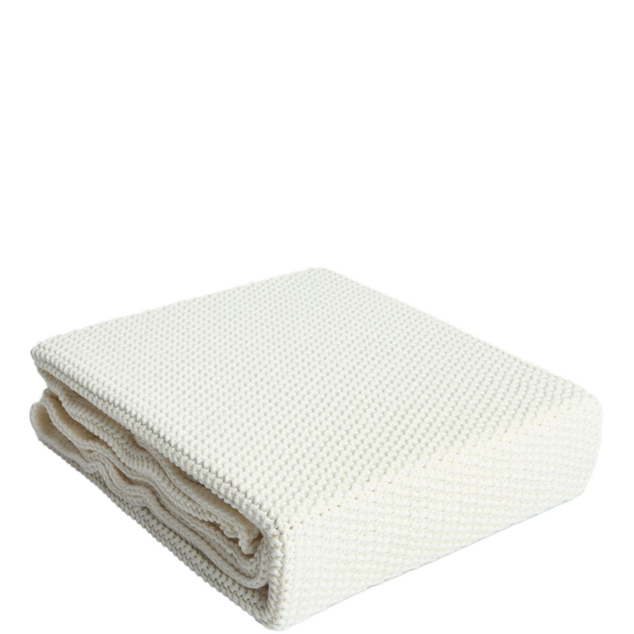 White Cotton Knitted Bed Blanket