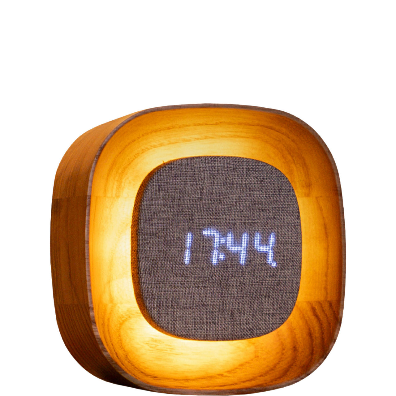 Lumos Square White Ash Clock