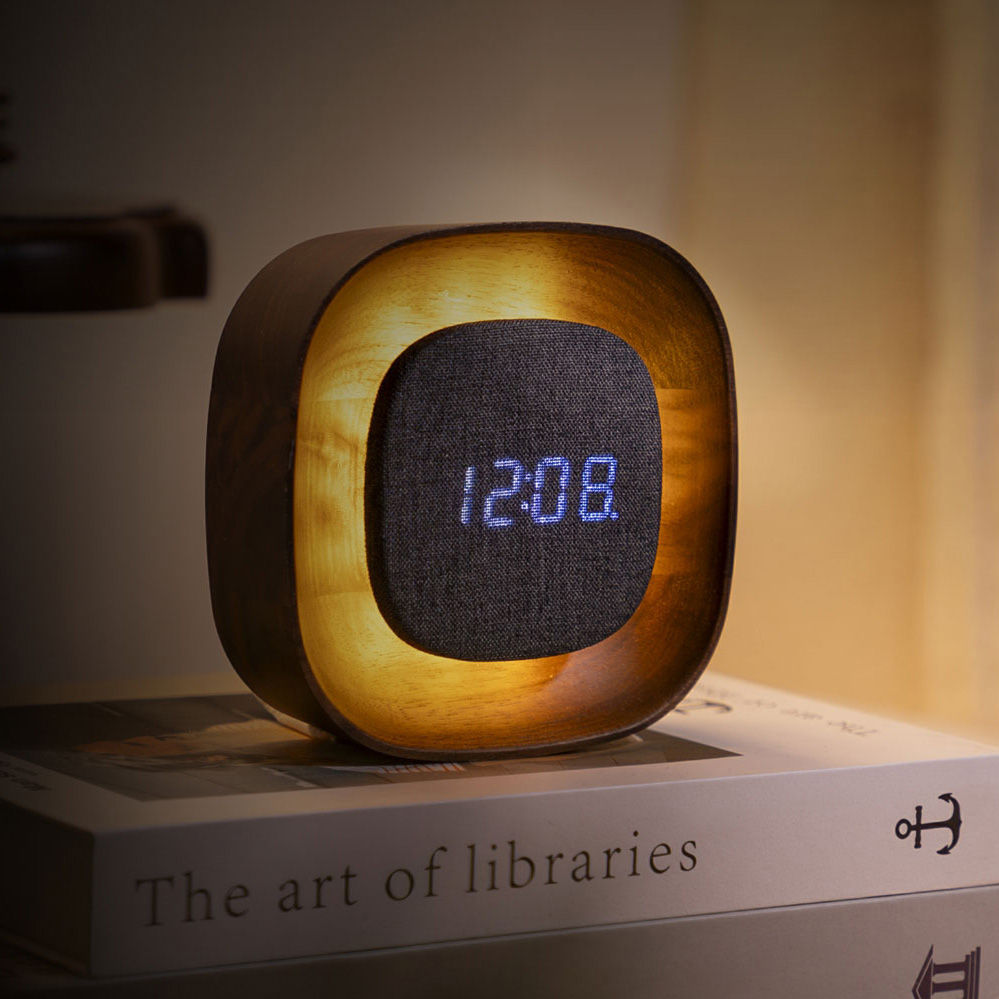 Lumos Square Walnut Clock