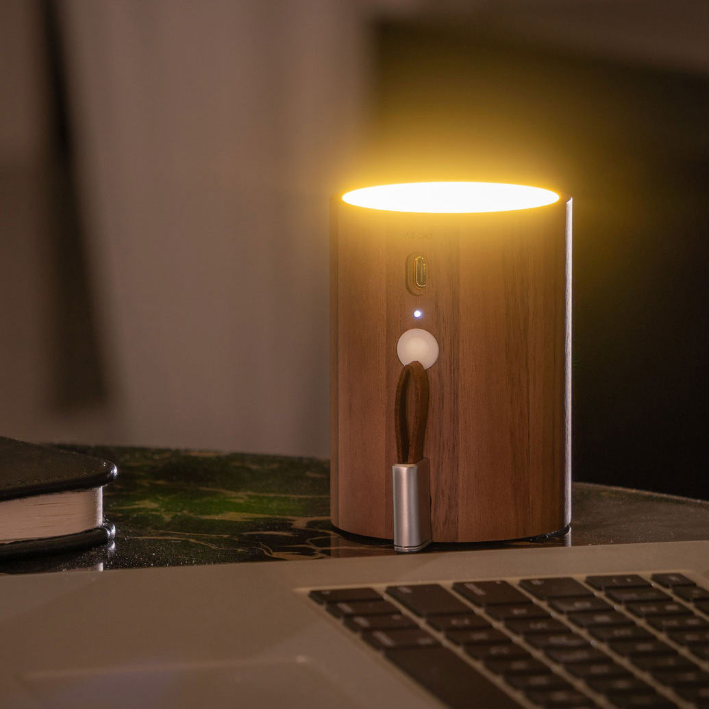 Drum Light Natural Walnut Bluetooth Speaker