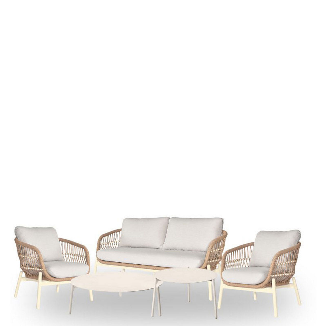 Irvington Garden Lounge Set Ivory White Coconut