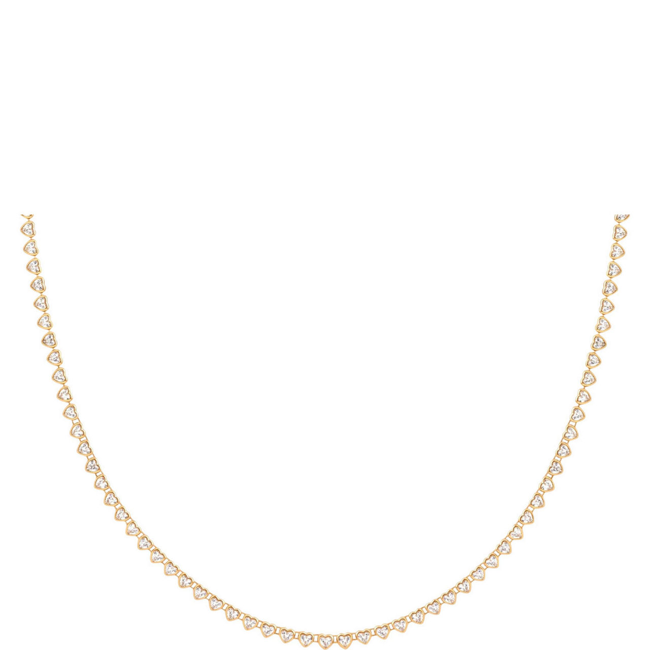 Heart Bezel Tennis Necklace