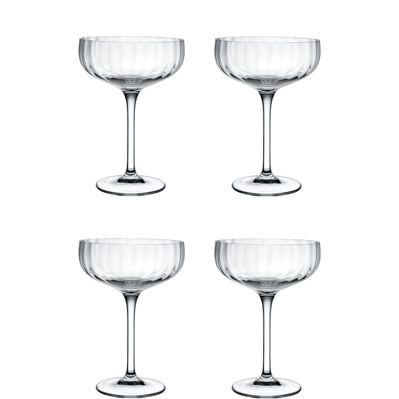 Rose Garden Champagne Coupe, Set of Four