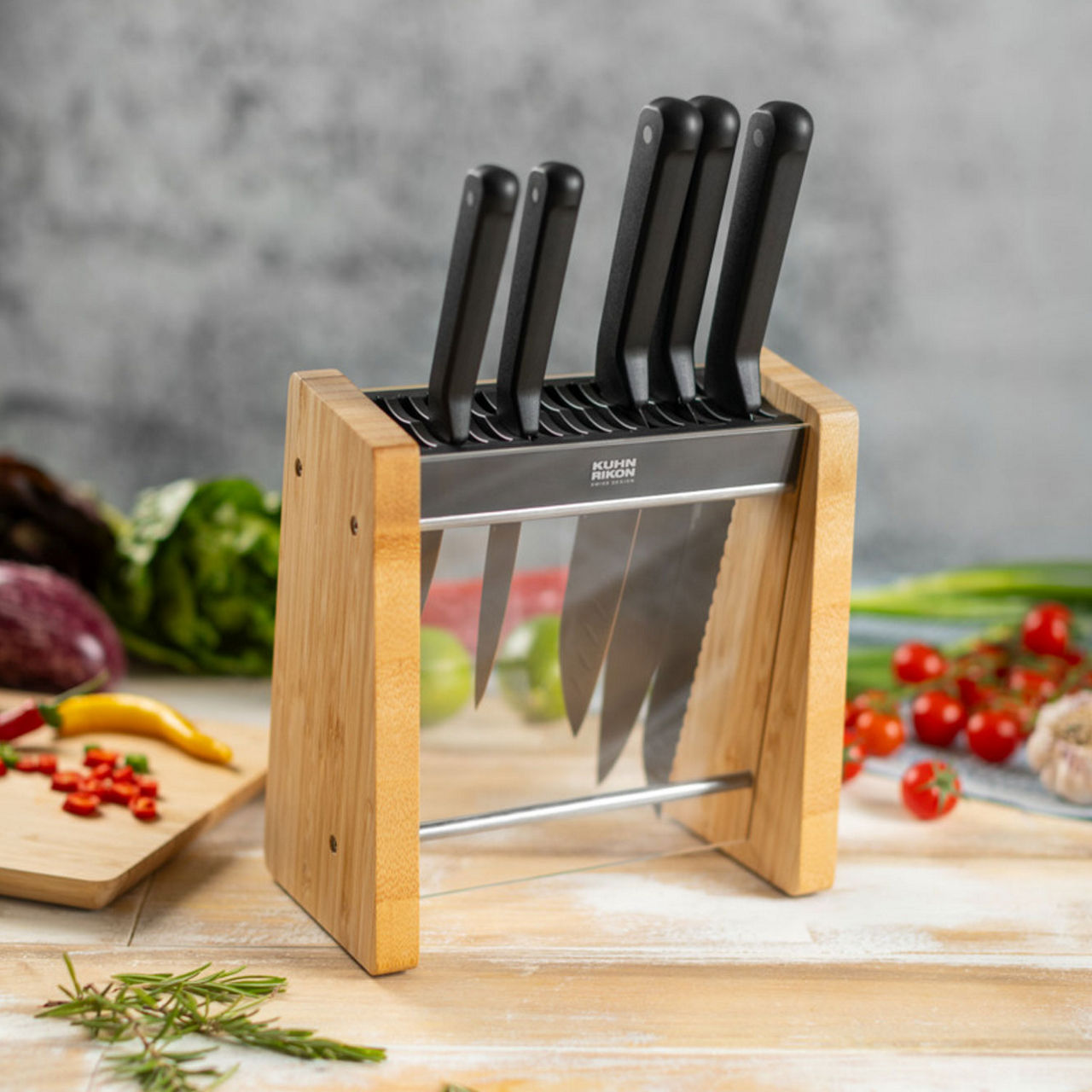 ICED Bamboo Six-Piece Knife Block Set