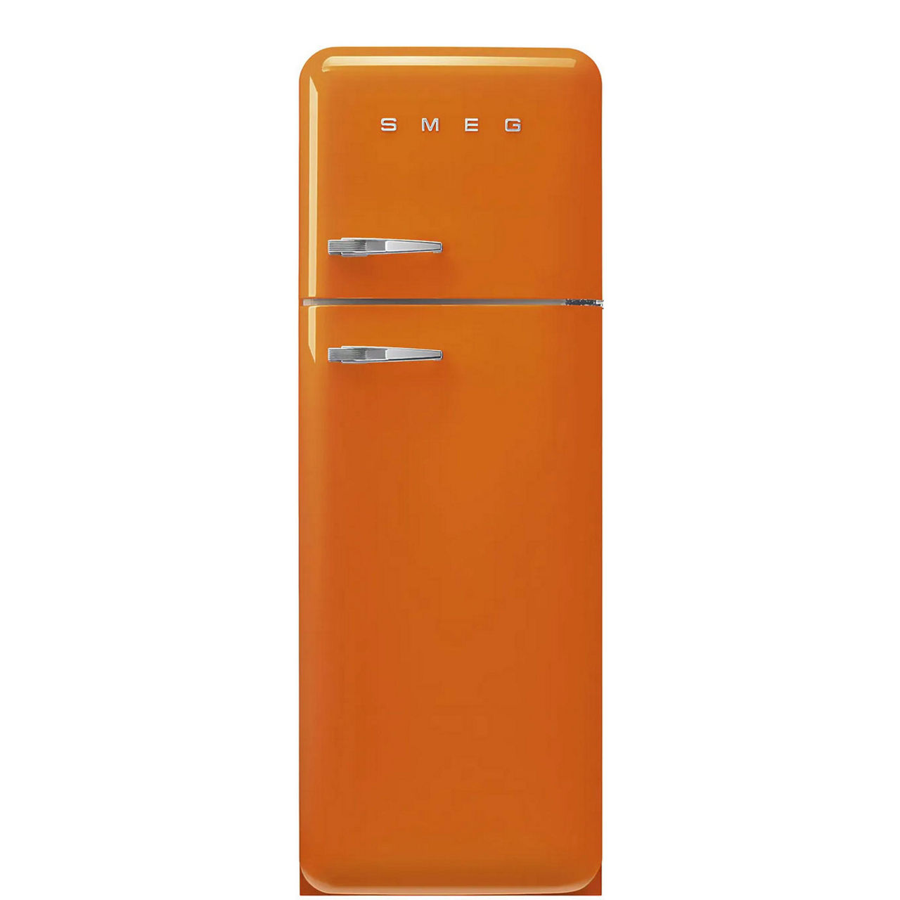 60cm 50s Style Right Hand Hinge Fridge Freezer Orange