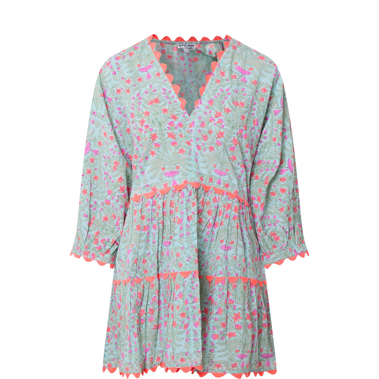 Floral Tiered Mini Flared Dress