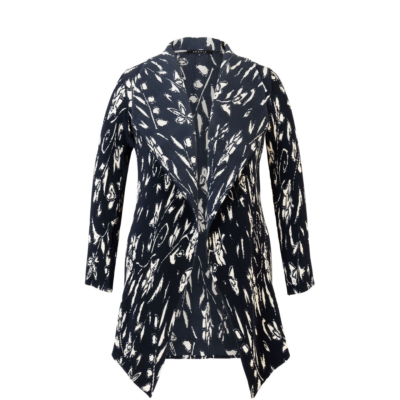 Floral Print Pliss&eacute; Cardigan