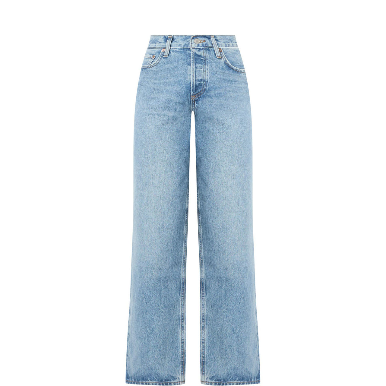 V-Waist Wide Leg Jeans