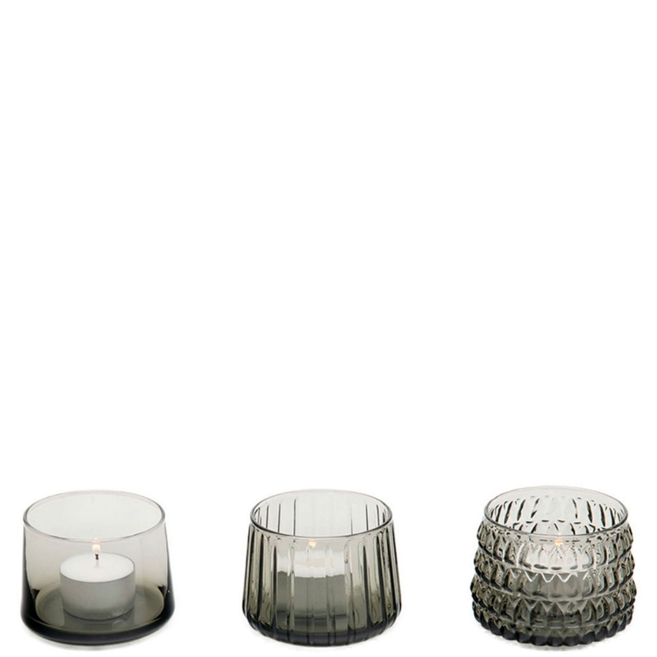 Dim T-Light Smoke Grey Set of Three