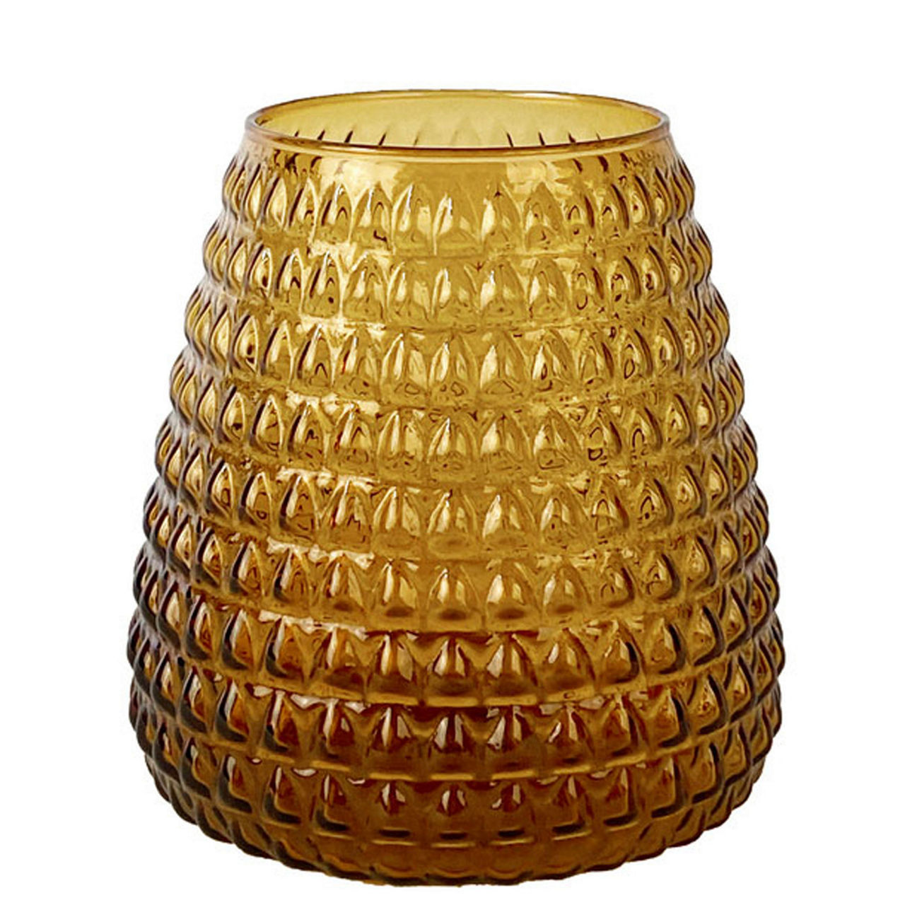 Small Amber Dim Scale Vase