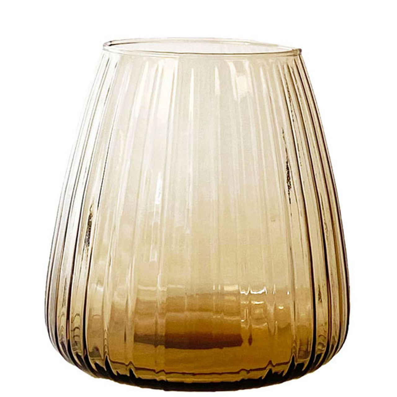 Small Amber Light Dim Stripe Vase
