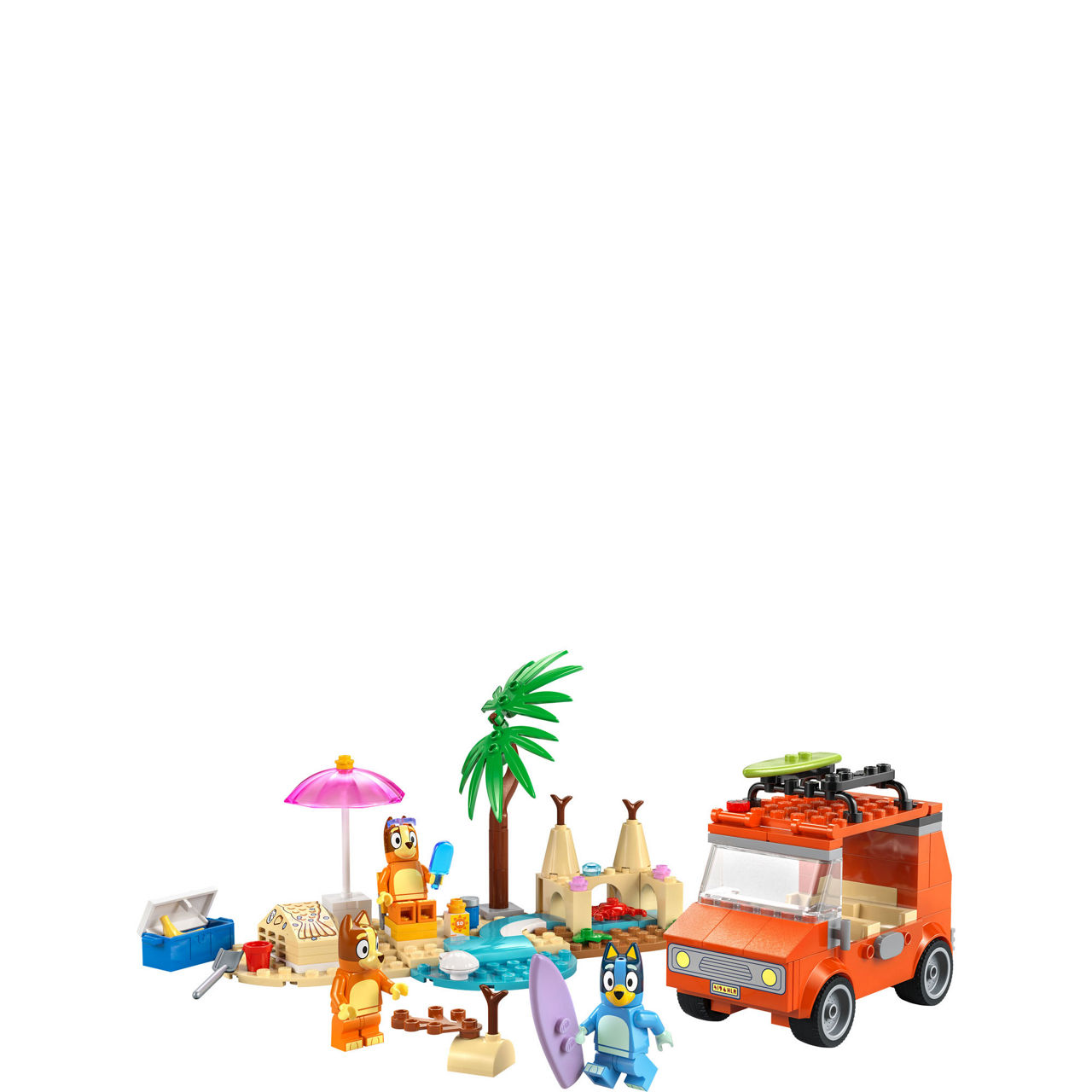 Bluey: Bluey&rsquo;s Beach & Family Car Trip, Preschool Toy Building Kit