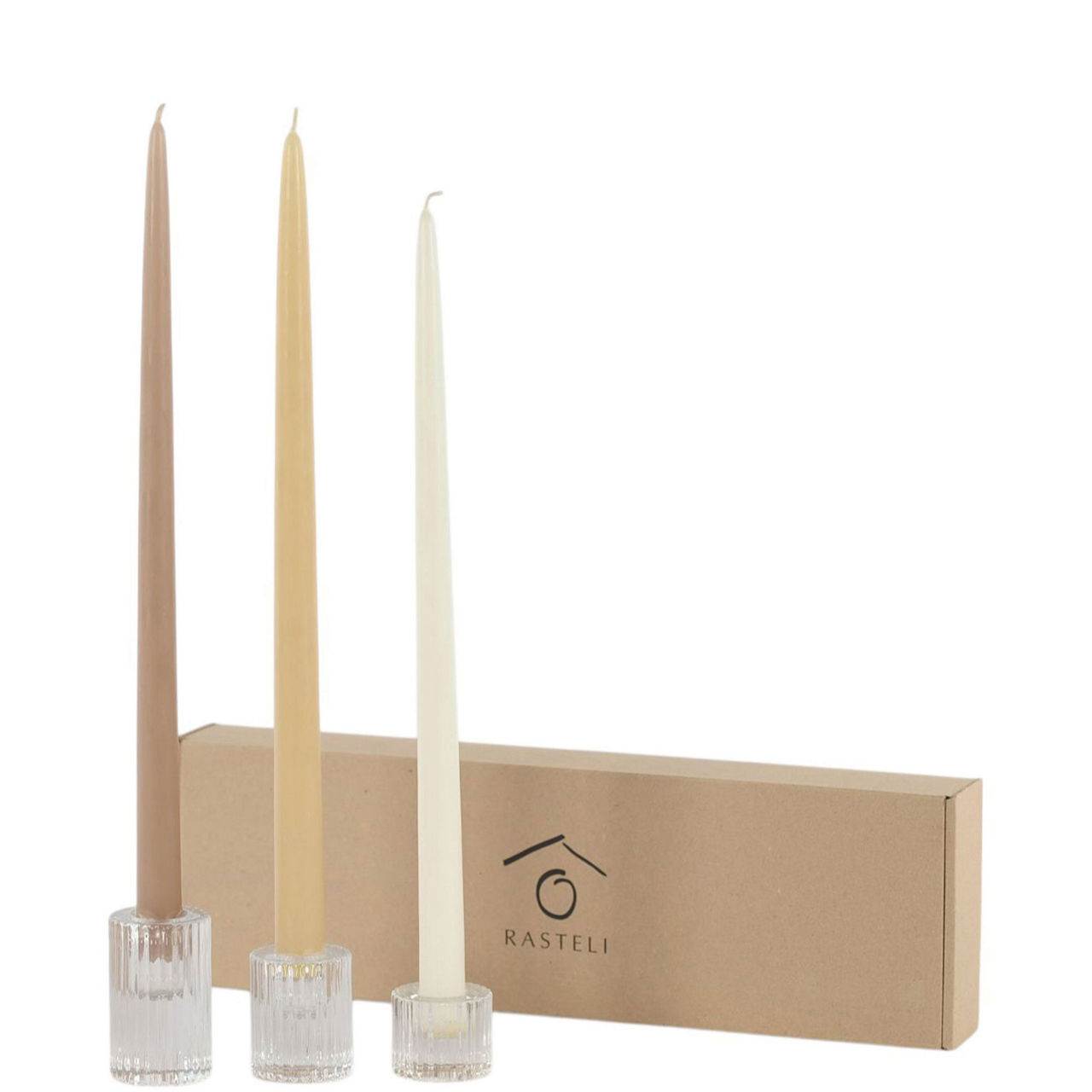 Taper Candle and Holder Six-Piece Set