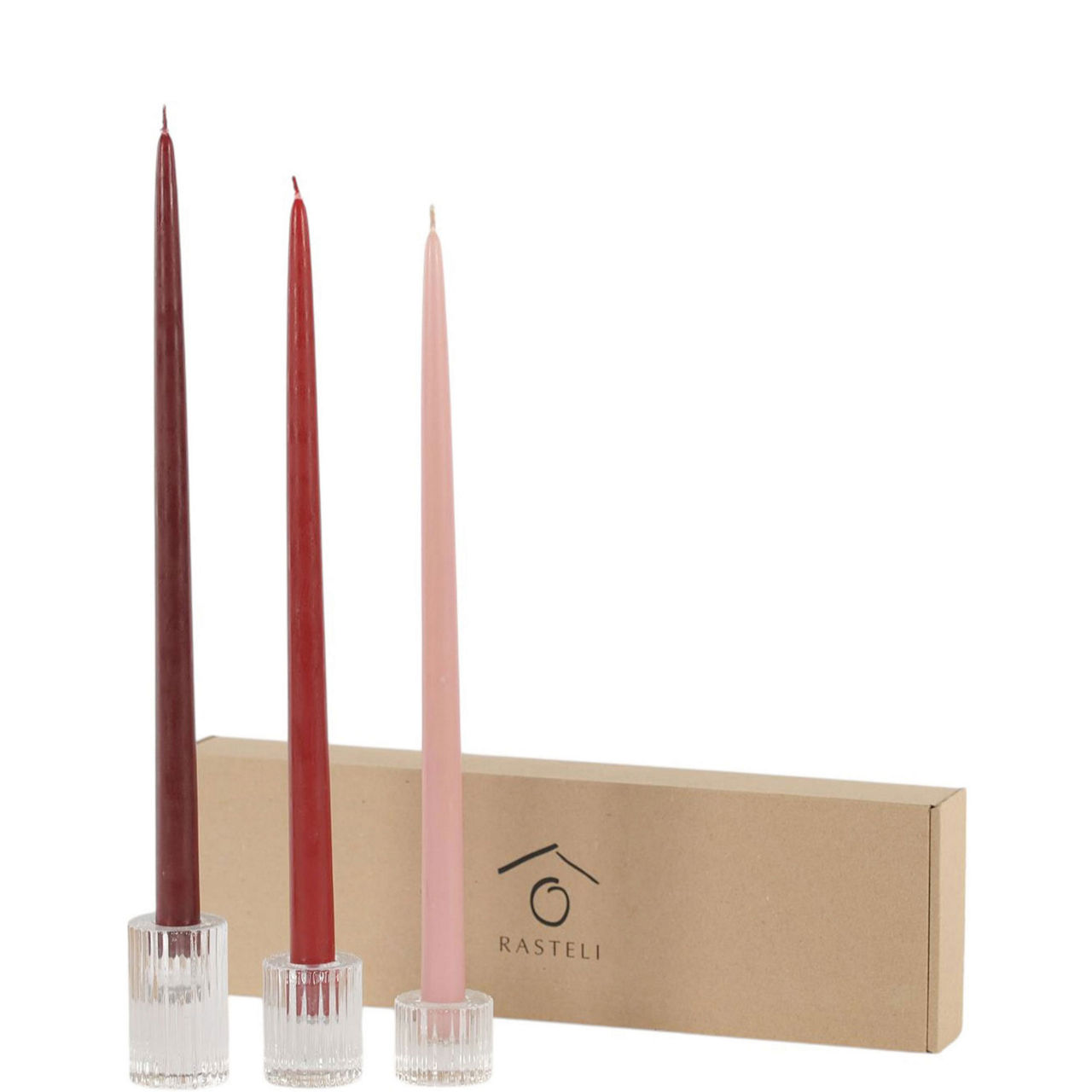 Taper Candle and Holder Six-Piece Set