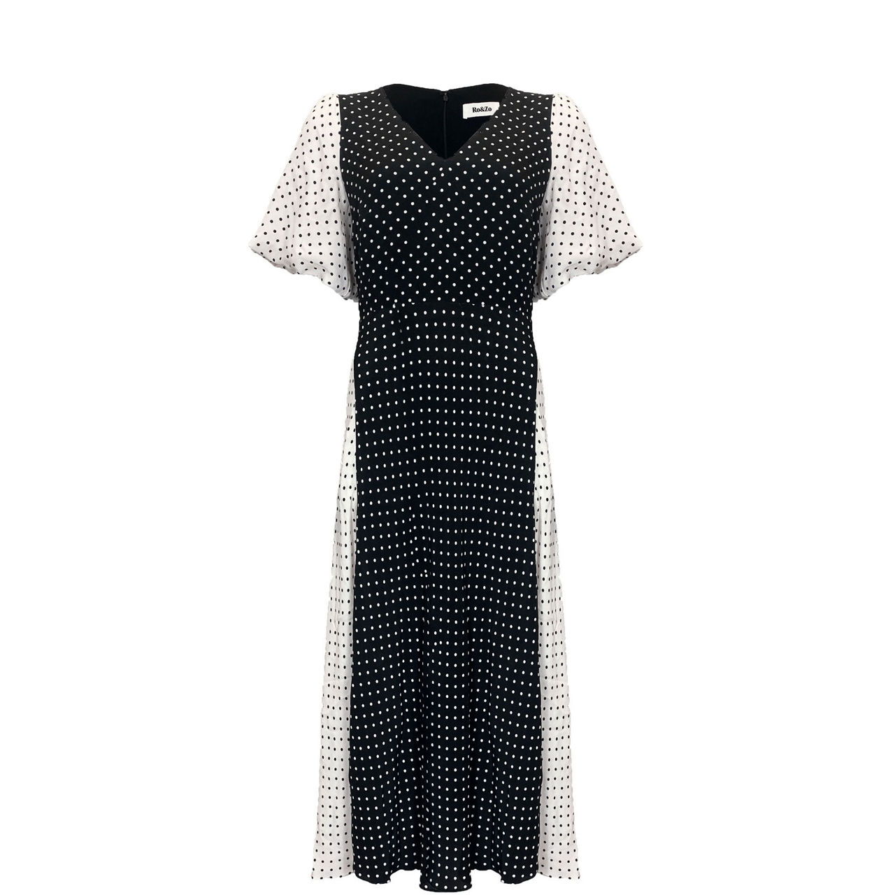 Contrast Polka Dot Print Dress