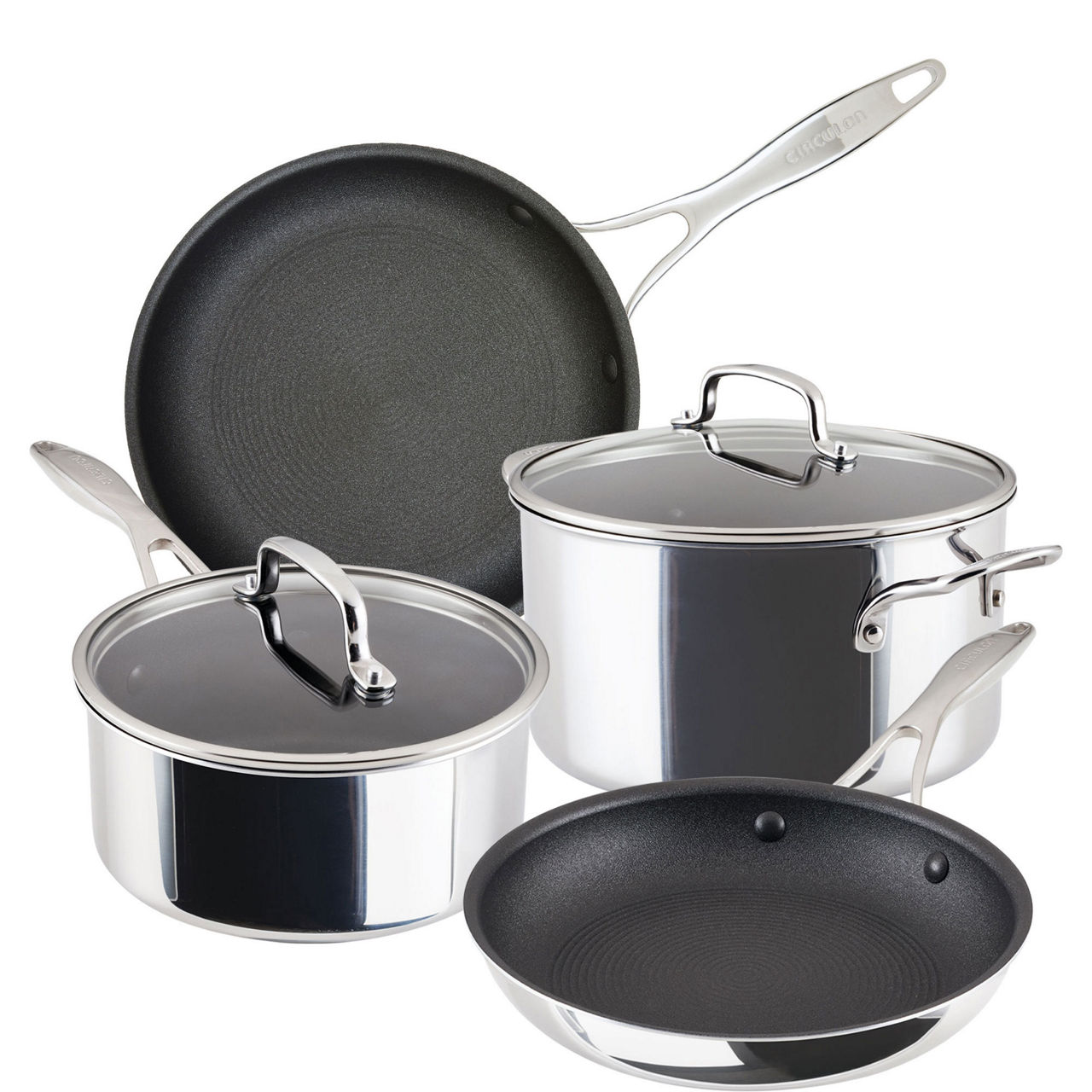 Scratch Defense Stainless Steel Four-Piece Pan Set