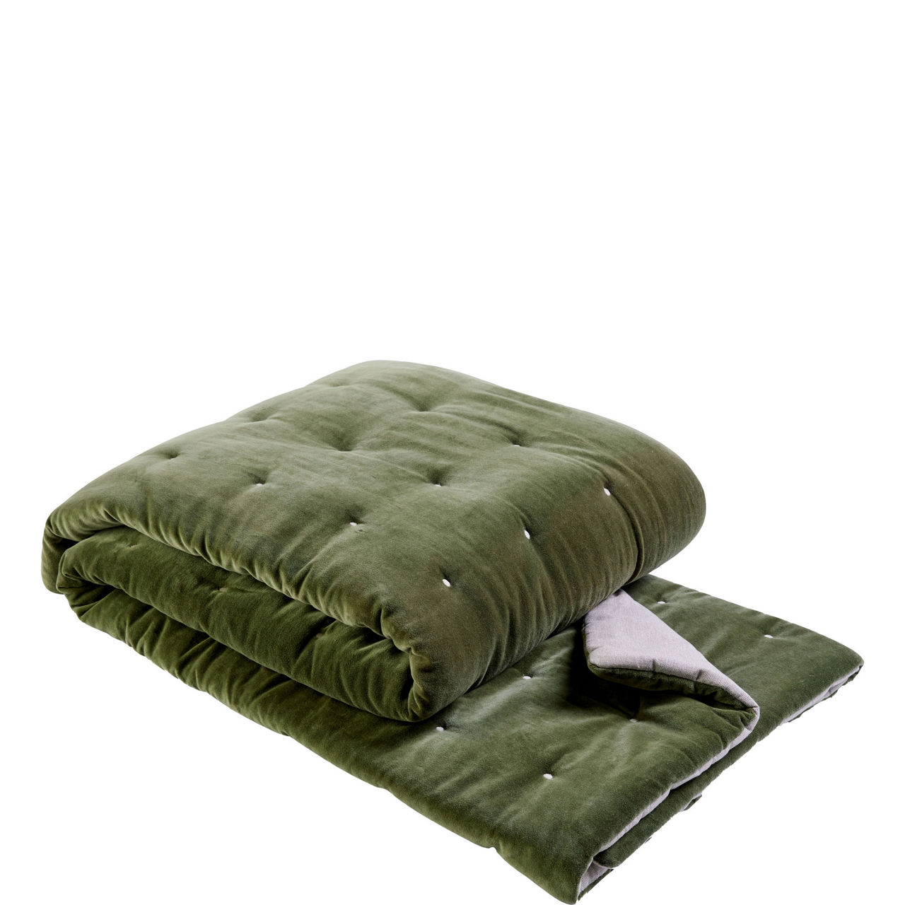 Jaipur Velvet Filled Bedspread Olive