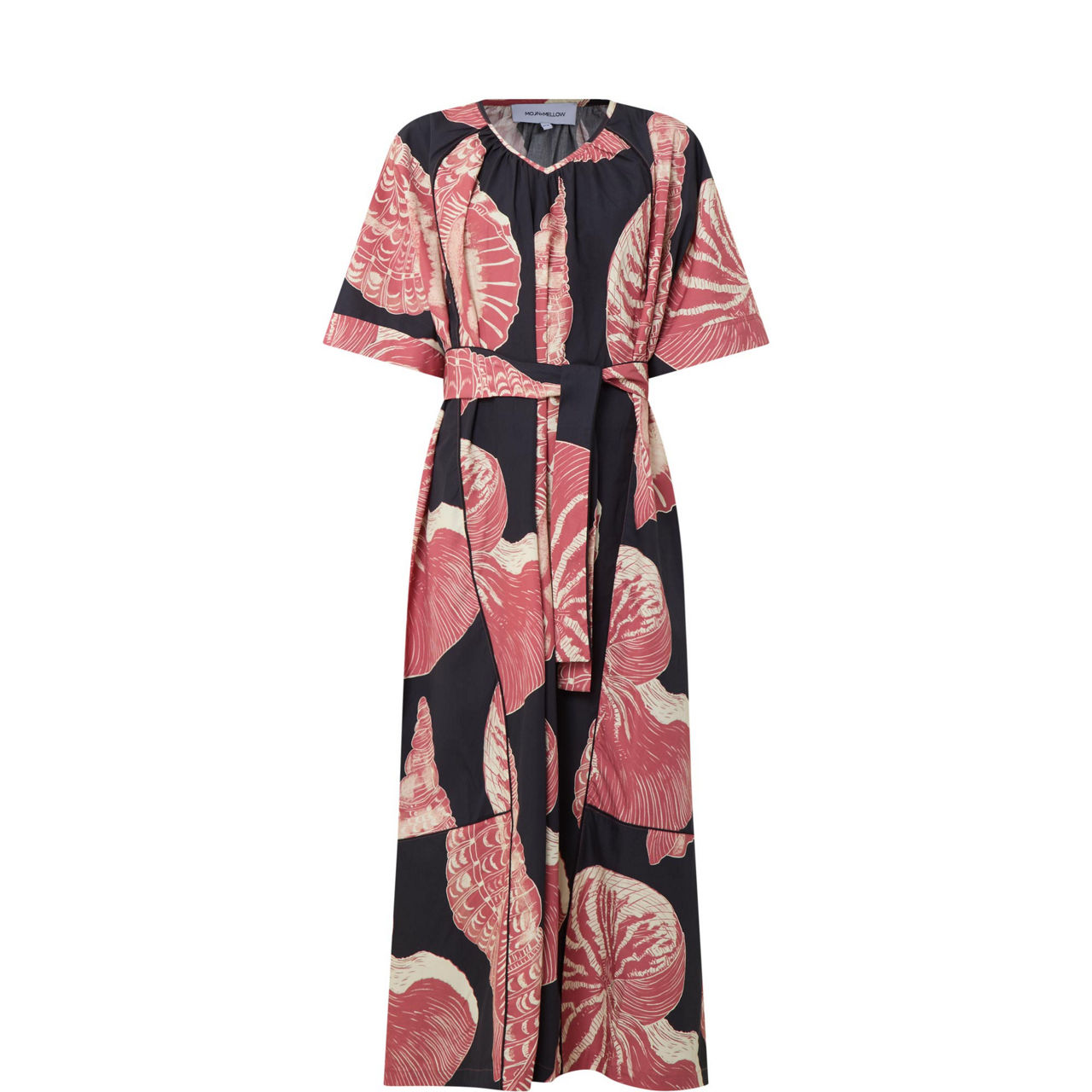 Shell Print Belted Dress