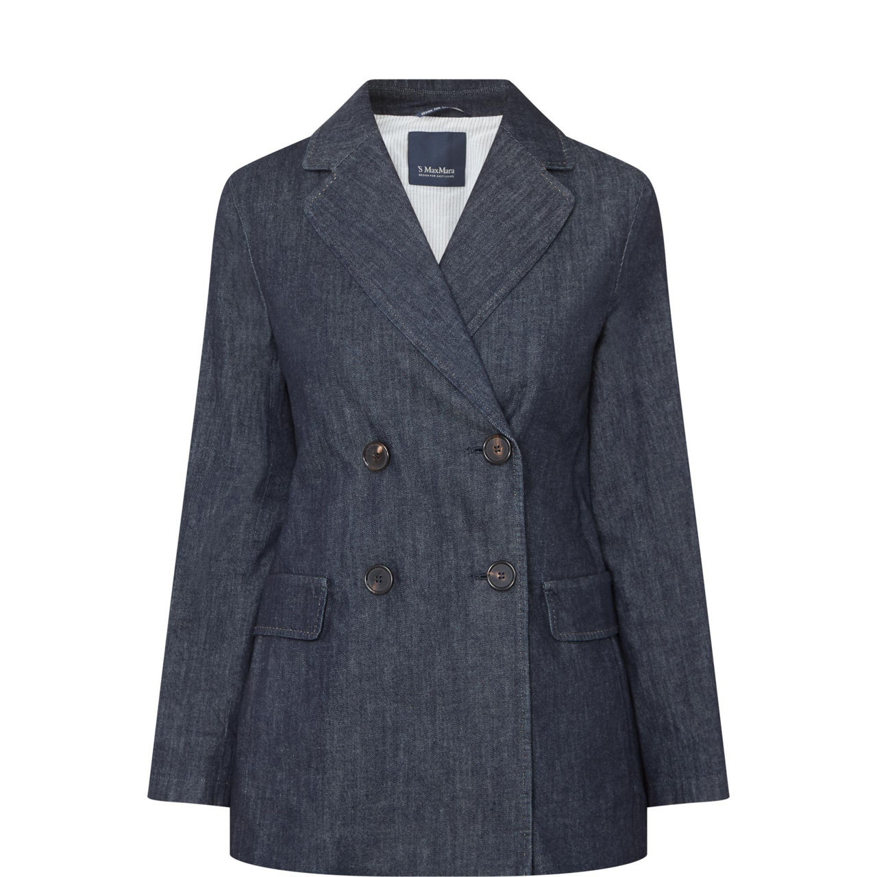 Sara Double-Breasted Denim Blazer