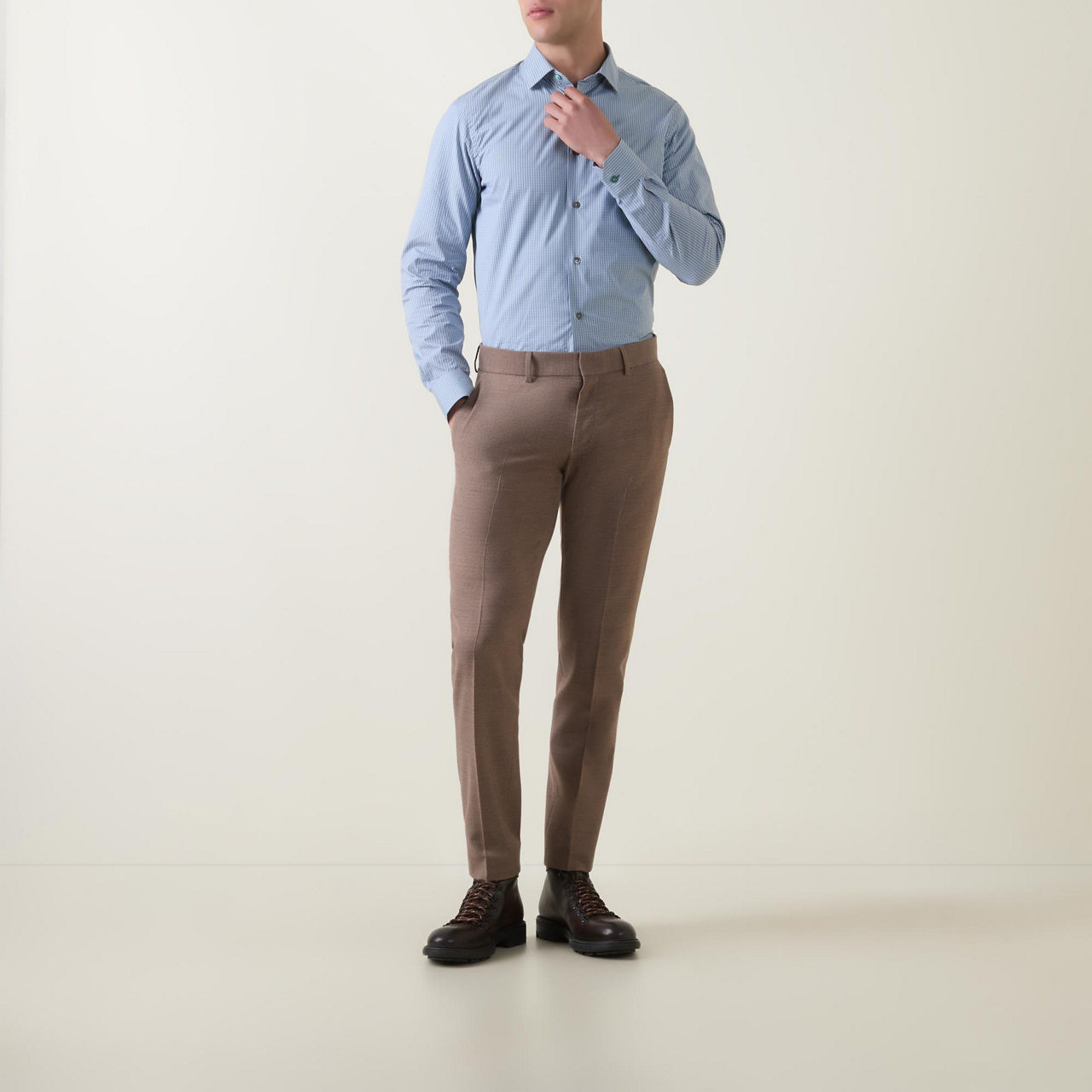 Gingham Single Cuff Formal Shirt Gingham Single Cuff Formal Shirt