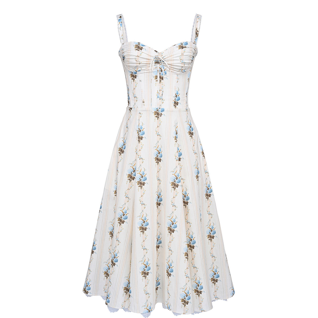 Rosalee Striped Floral Corset Dress