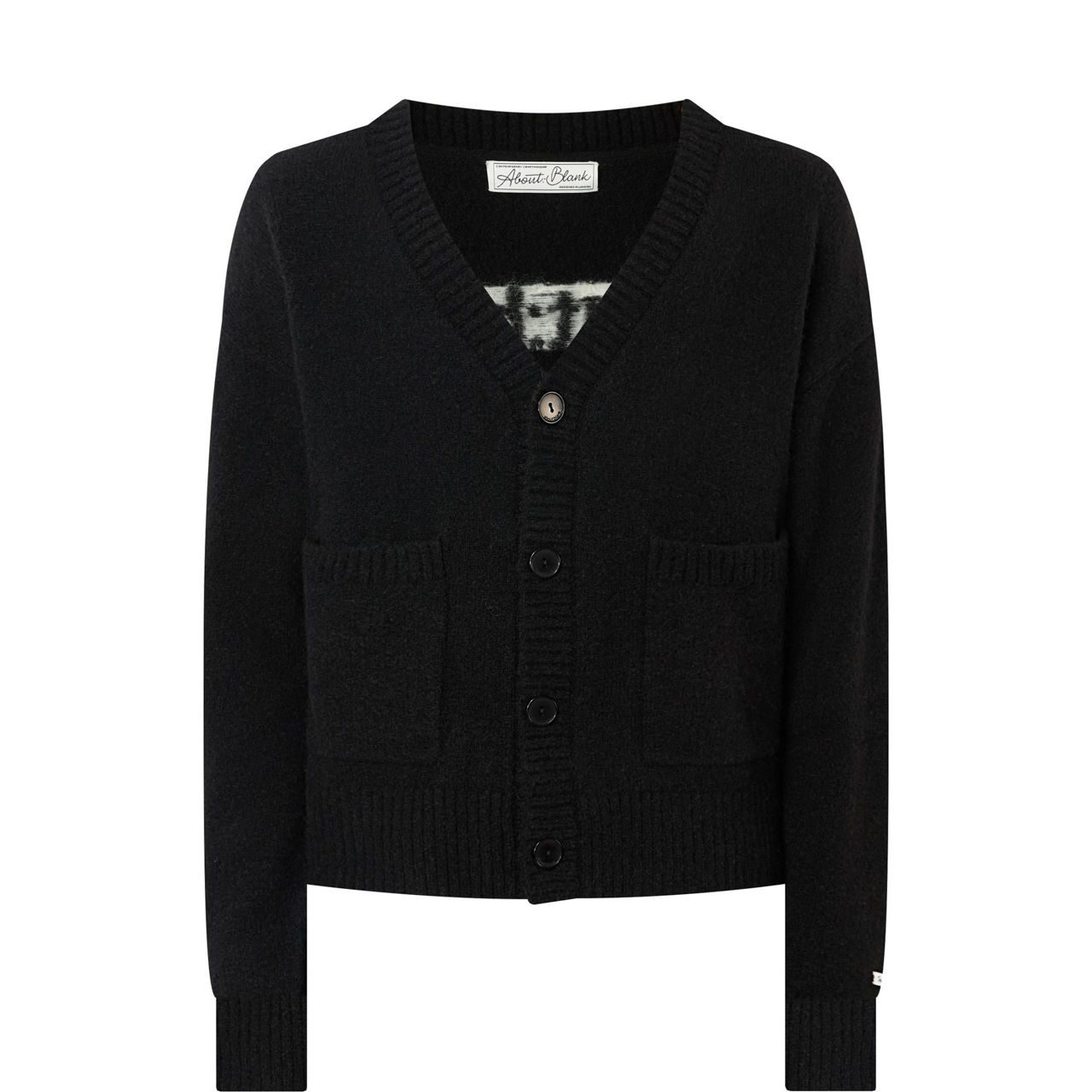 Contrast Logo Patch Pocket Cardigan