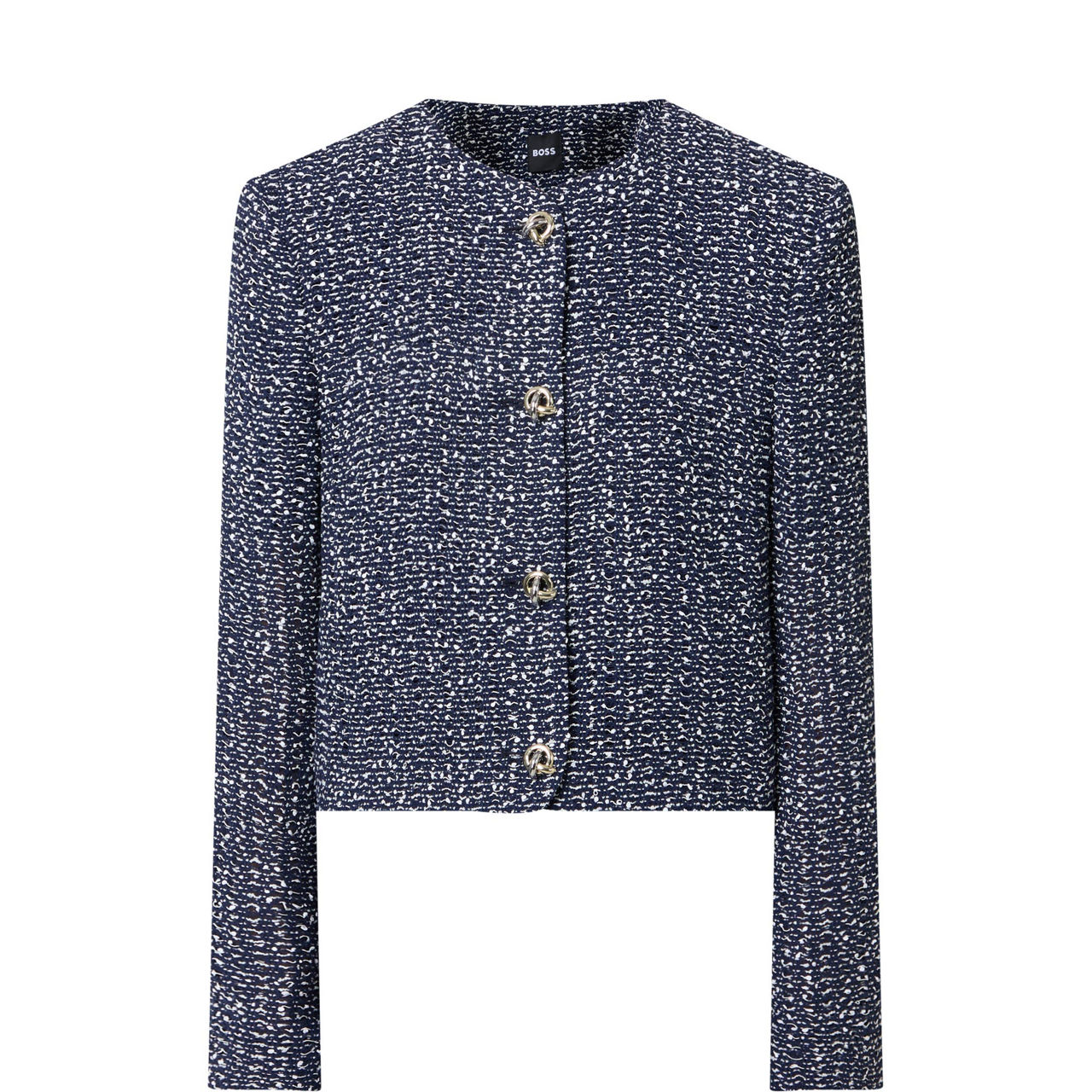 Jolena1 Bouclé Knit Cardigan