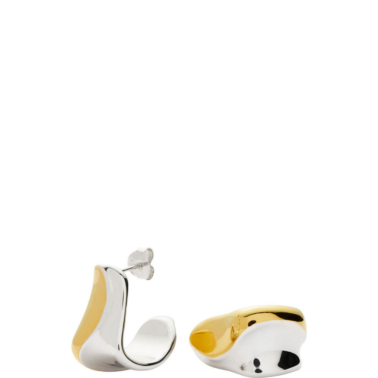 Sculptural Molten Medium Hoop Earrings