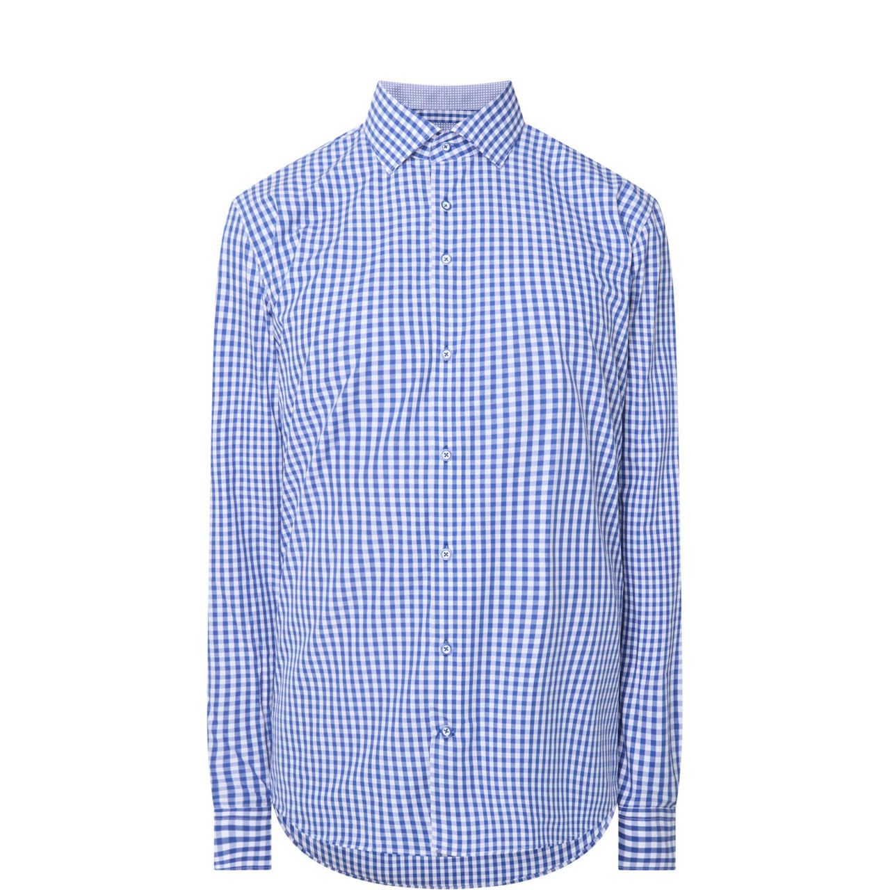 Gingham Check Single-Cuff Shirt