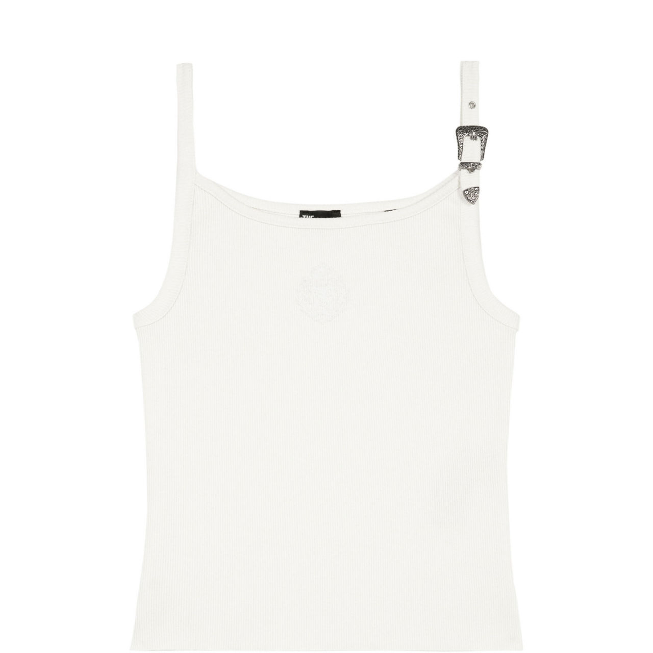 Buckle Strap Ribbed Tank Top