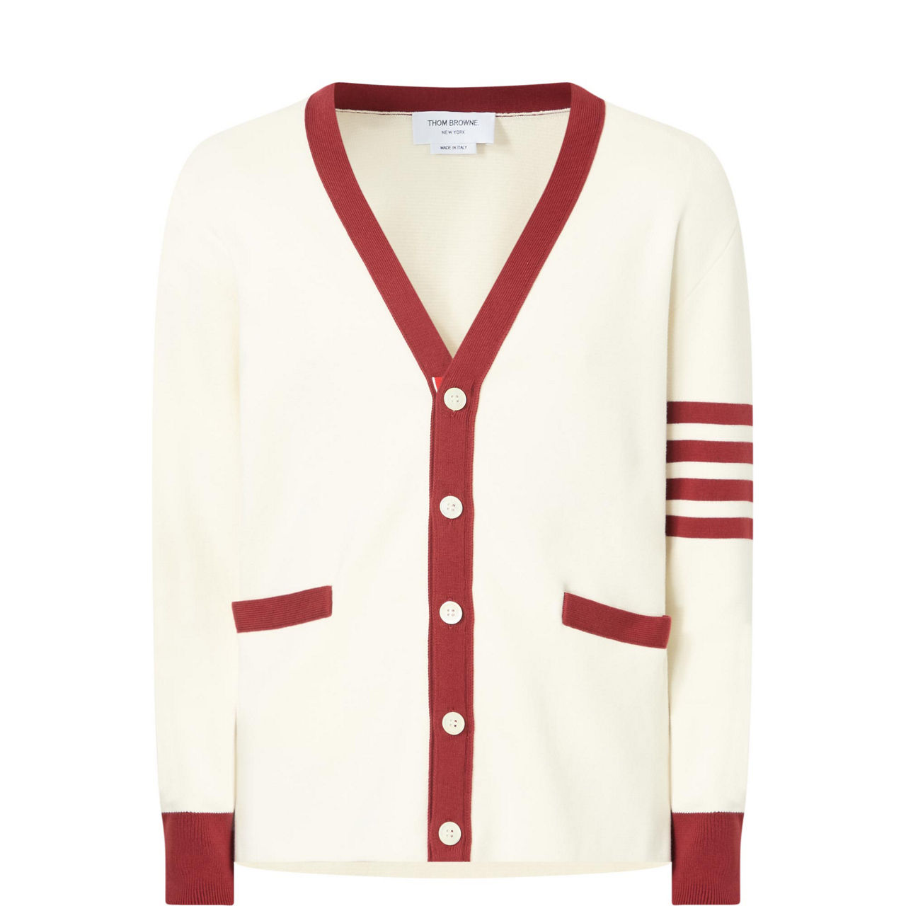 Four-Bar Contrast Cardigan