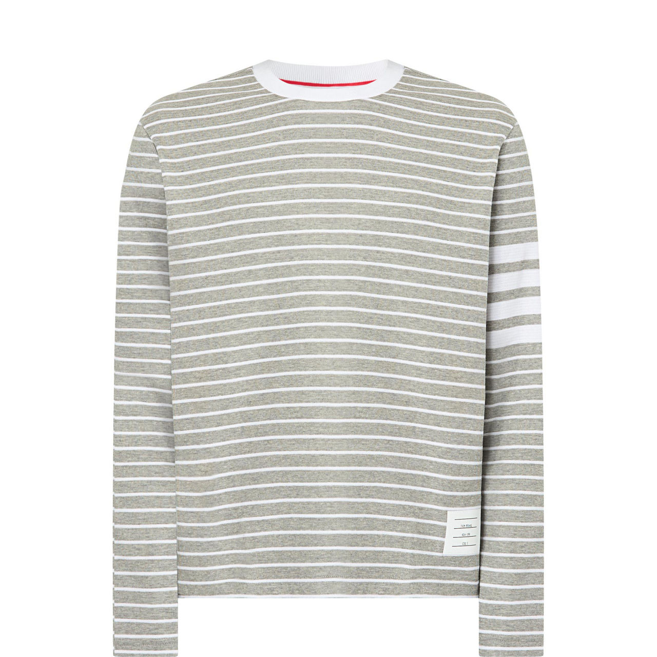 Four-Bar Striped Long-Sleeved T-Shirt