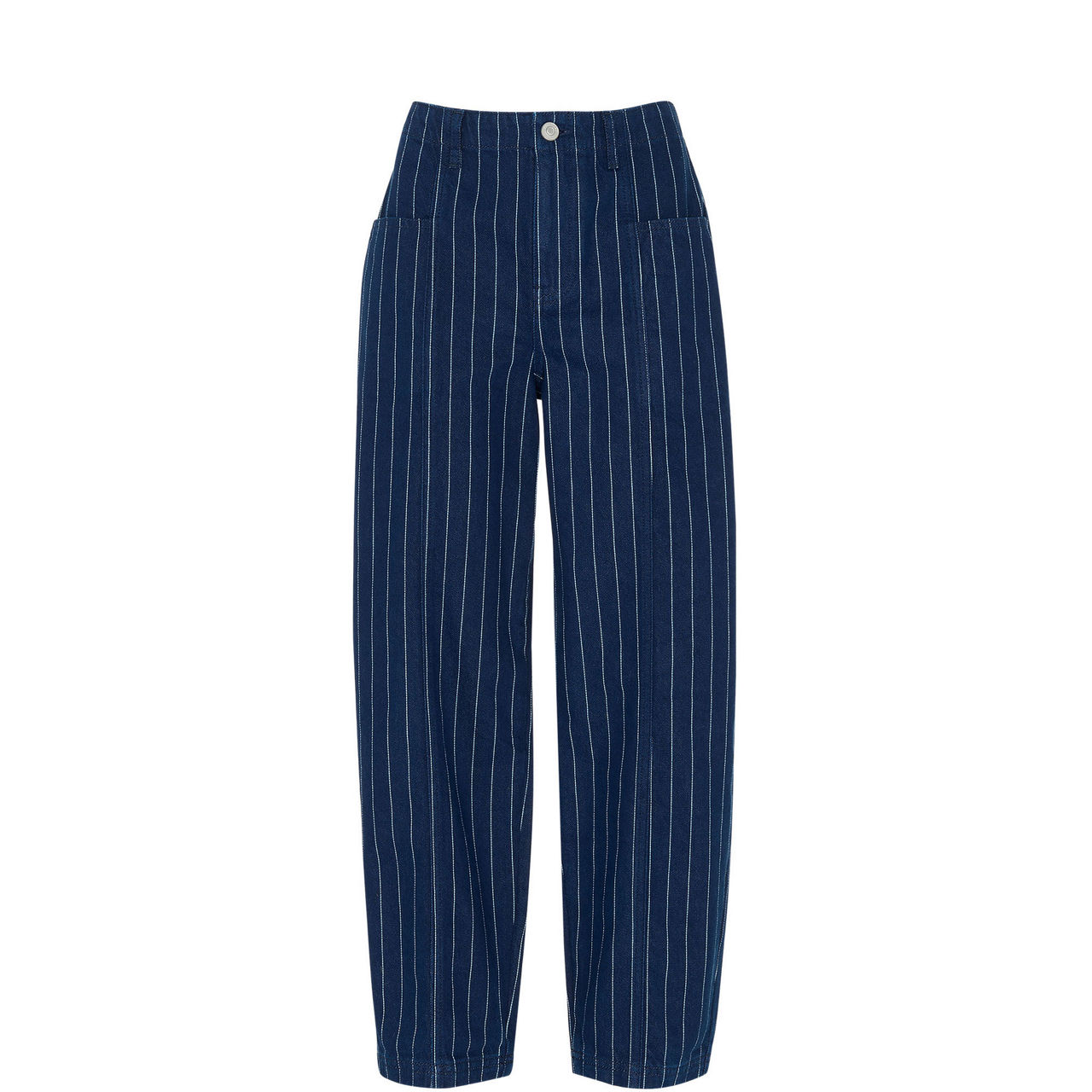 Pinstripe Barrel Leg Jeans