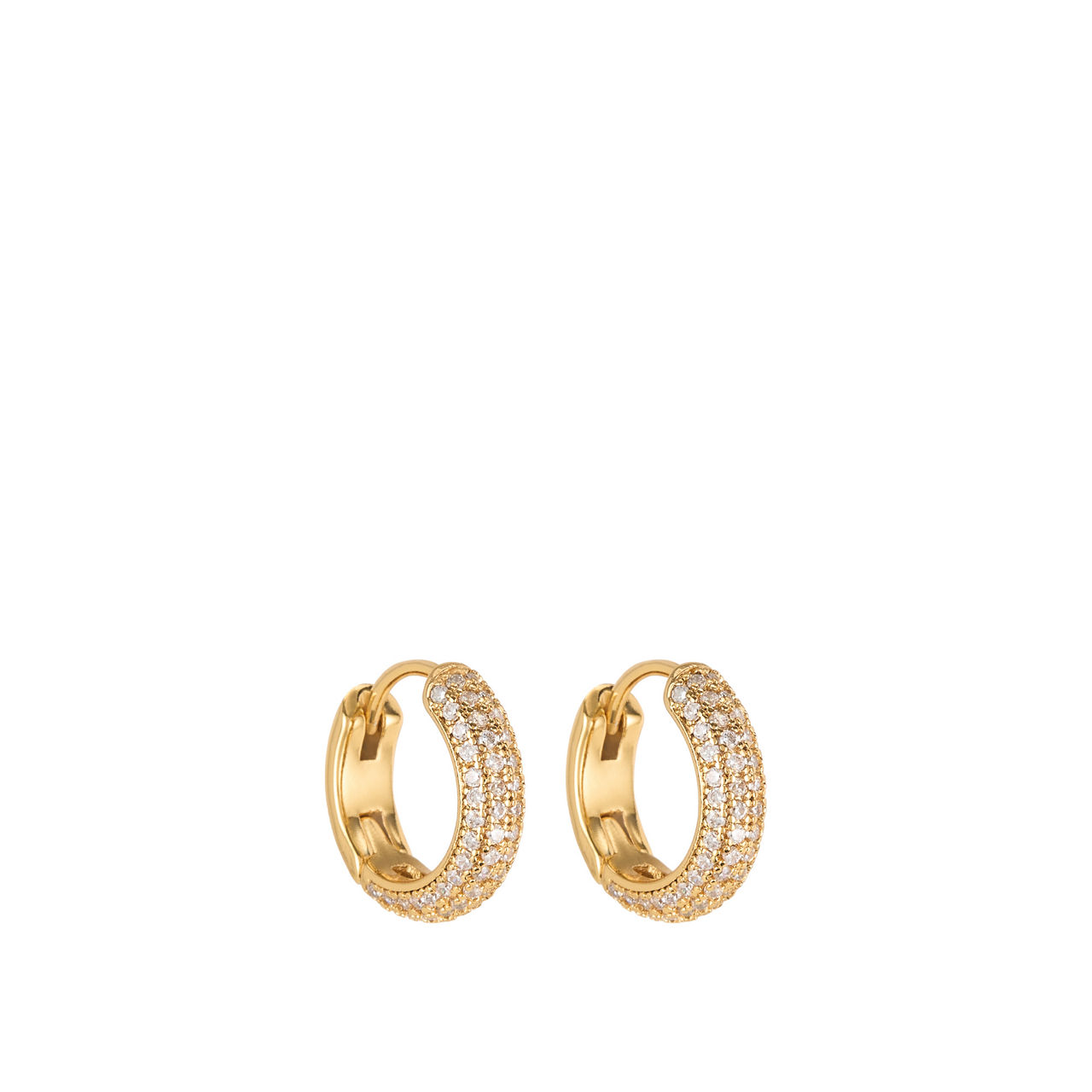 Brilliant Statement Pavé Mini Huggies