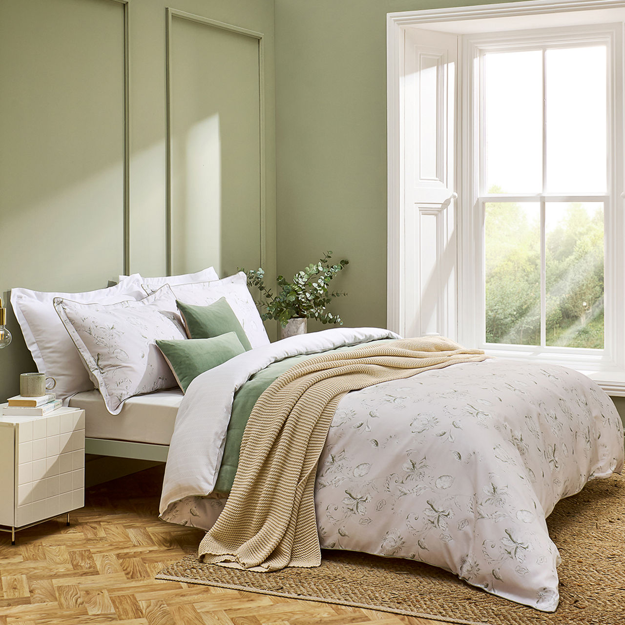 Hatton Duvet Cover Set Sage