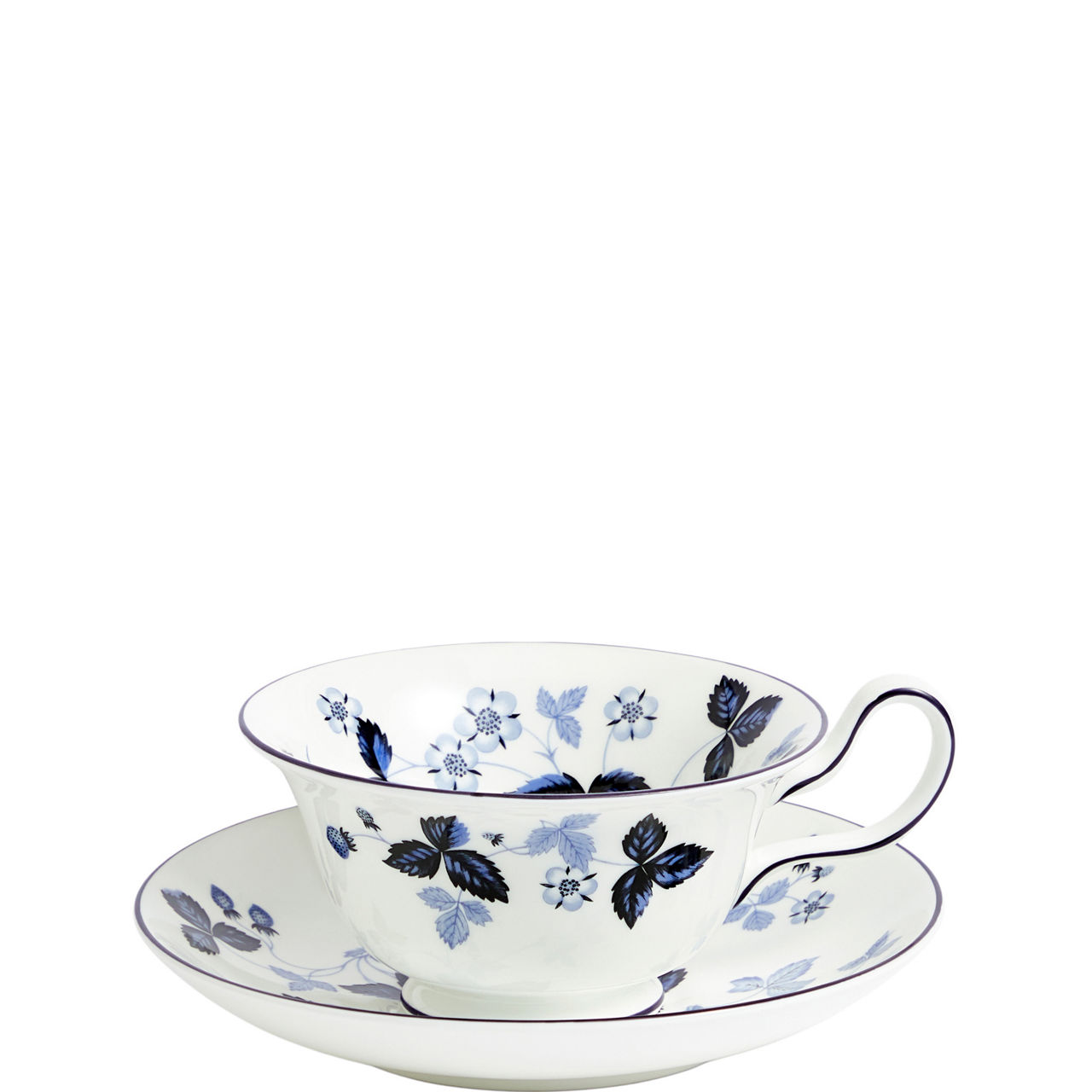 Wild Strawberry Inky Blue Teacup & Saucer Set
