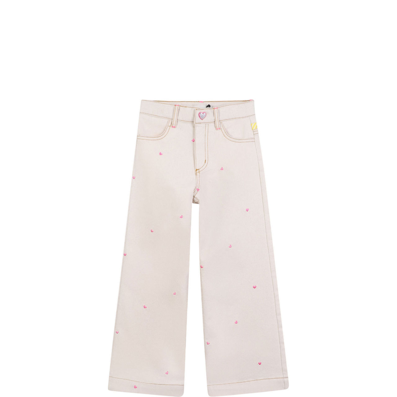 Embroidered Heart Wide Leg Trousers