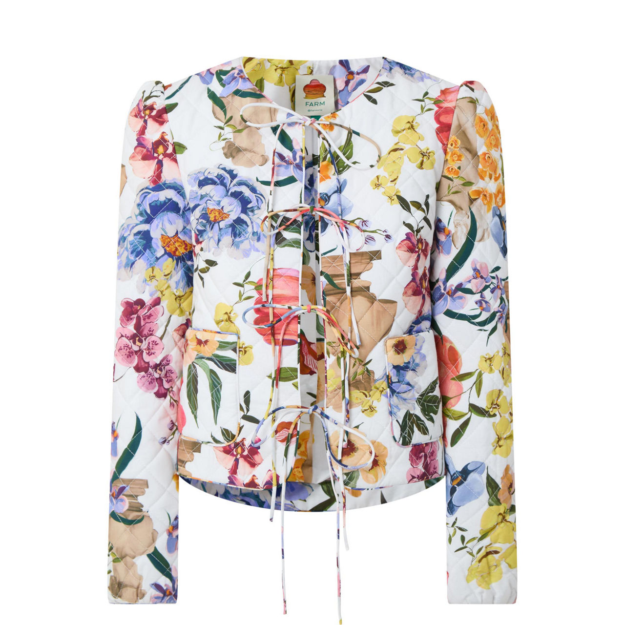 Quilted Floral Print Jacket