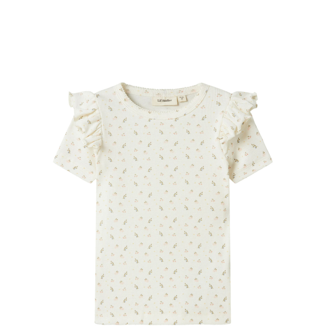 Frill-Sleeve Floral T-Shirt