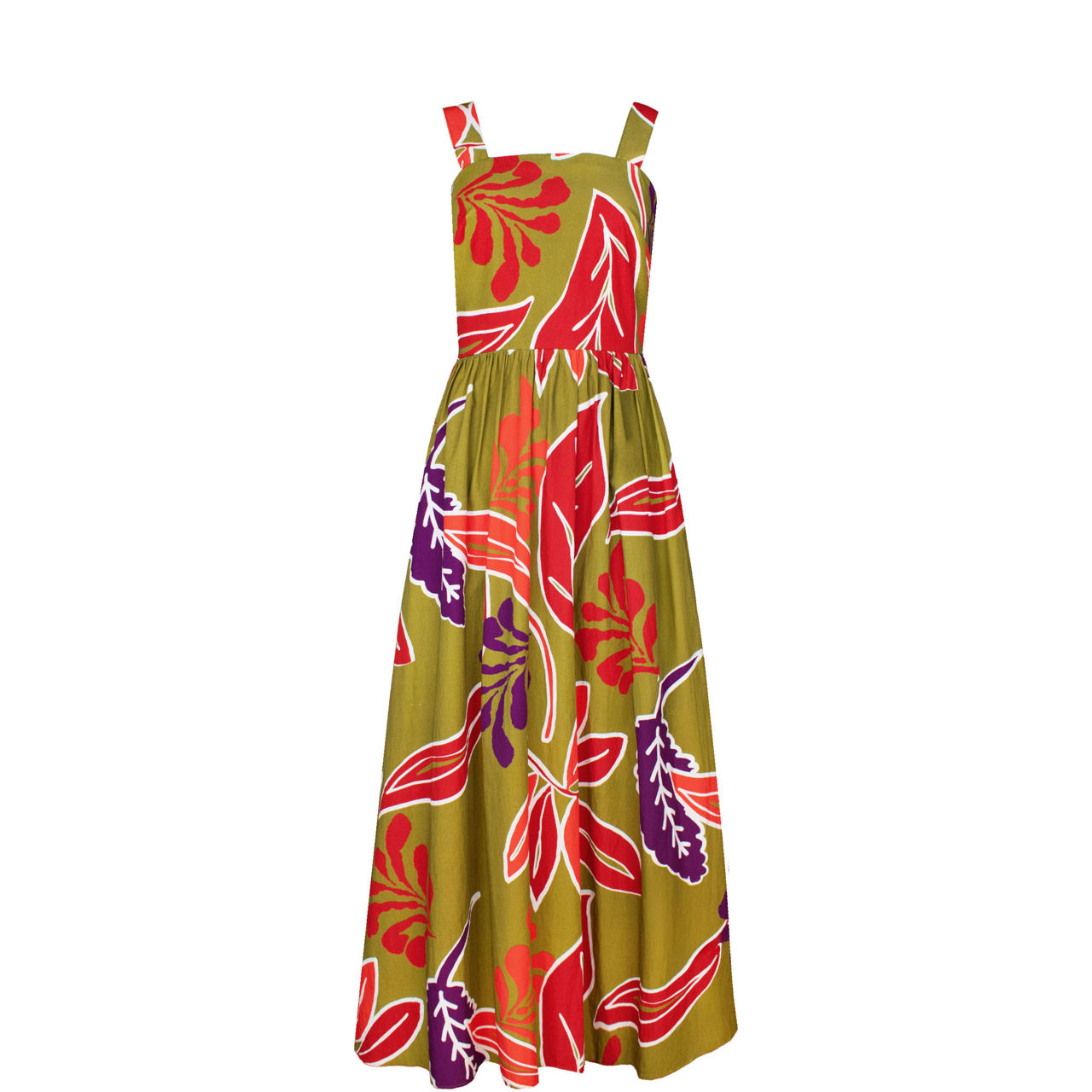Olive Leaf Flared Dress