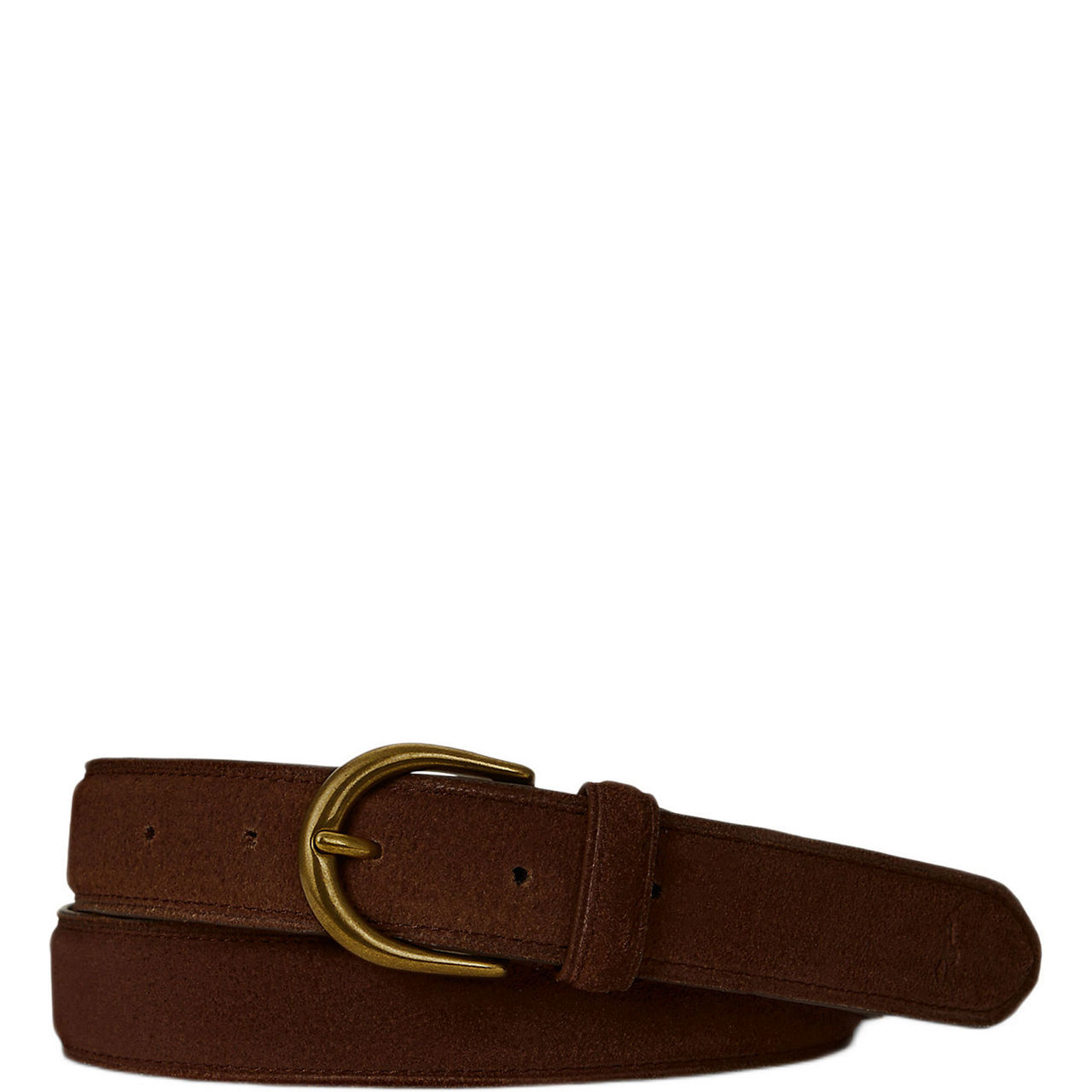 Round Buckle Suede Belt