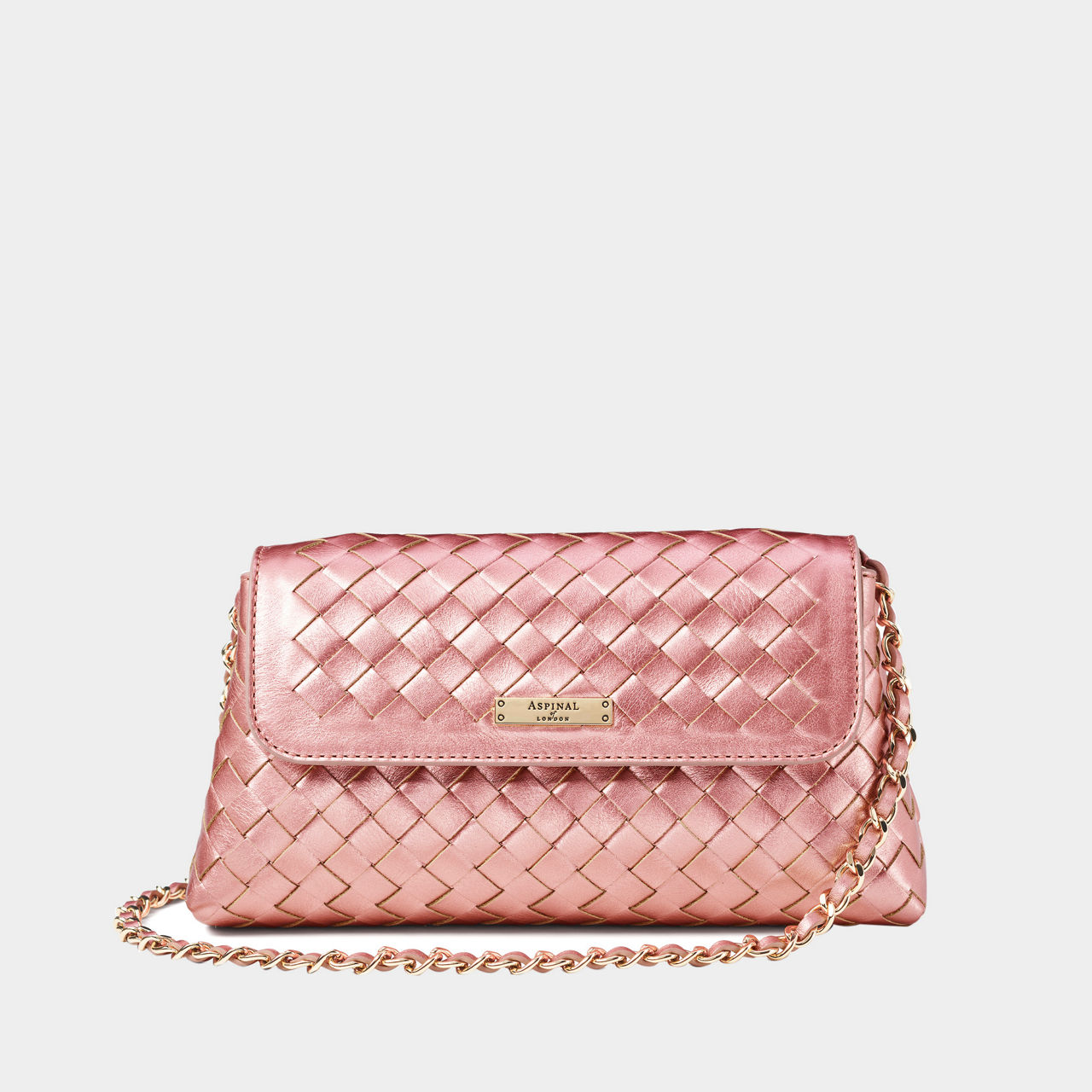 Sunrise Sunset Leather Weave Clutch