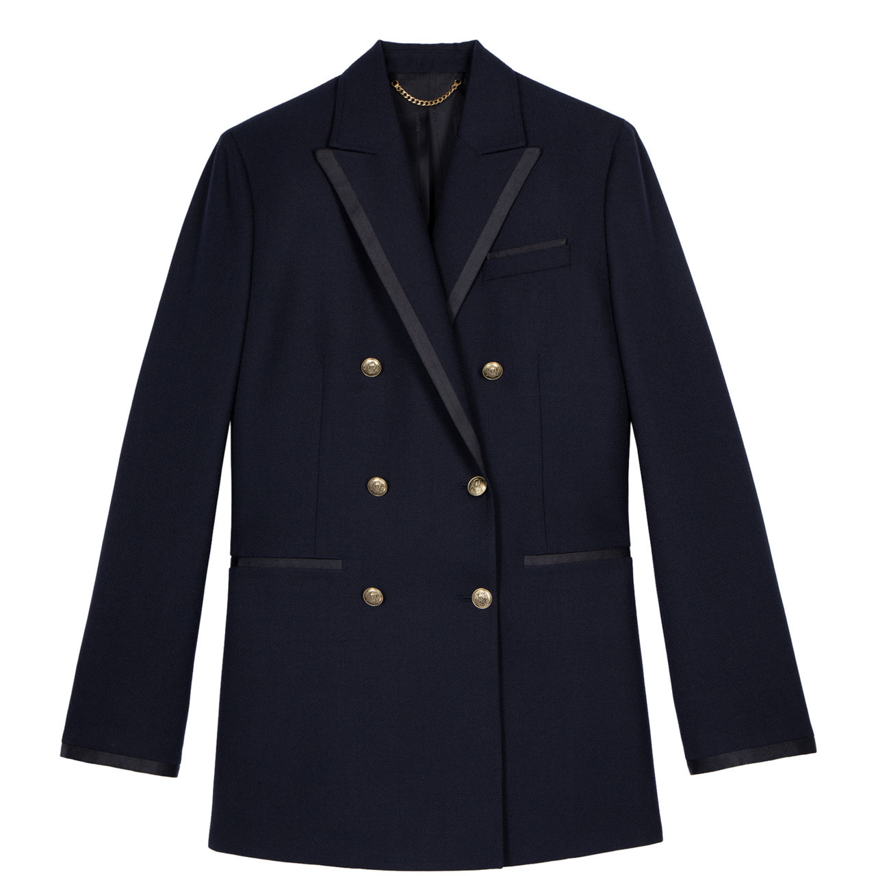 Textured Double-Breasted Blazer