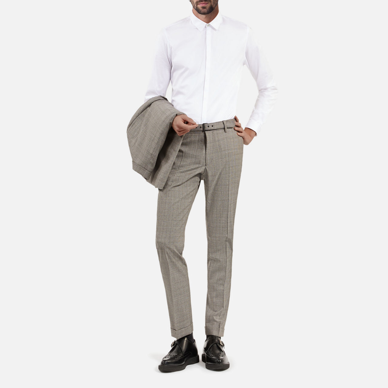 Prince Of Wales Check Print Trousers Prince Of Wales Check Print Trousers