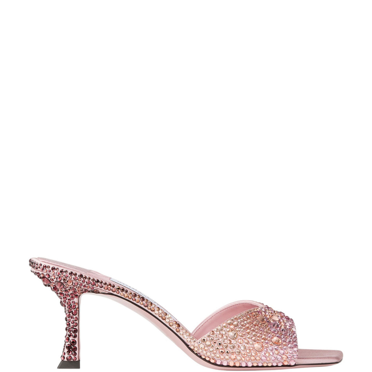 JIMMY CHOO Bing 65 Velvet Crystal Strap Mules