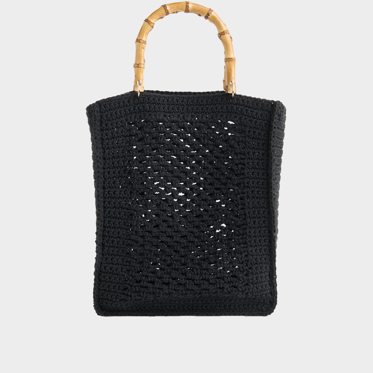 Bamboo Handle Crochet Bag
