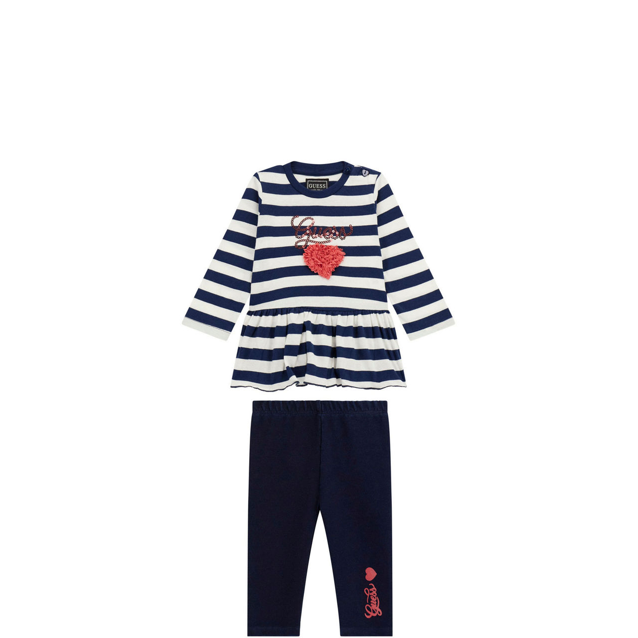 Striped Logo Top & Leggings Two-Piece Set