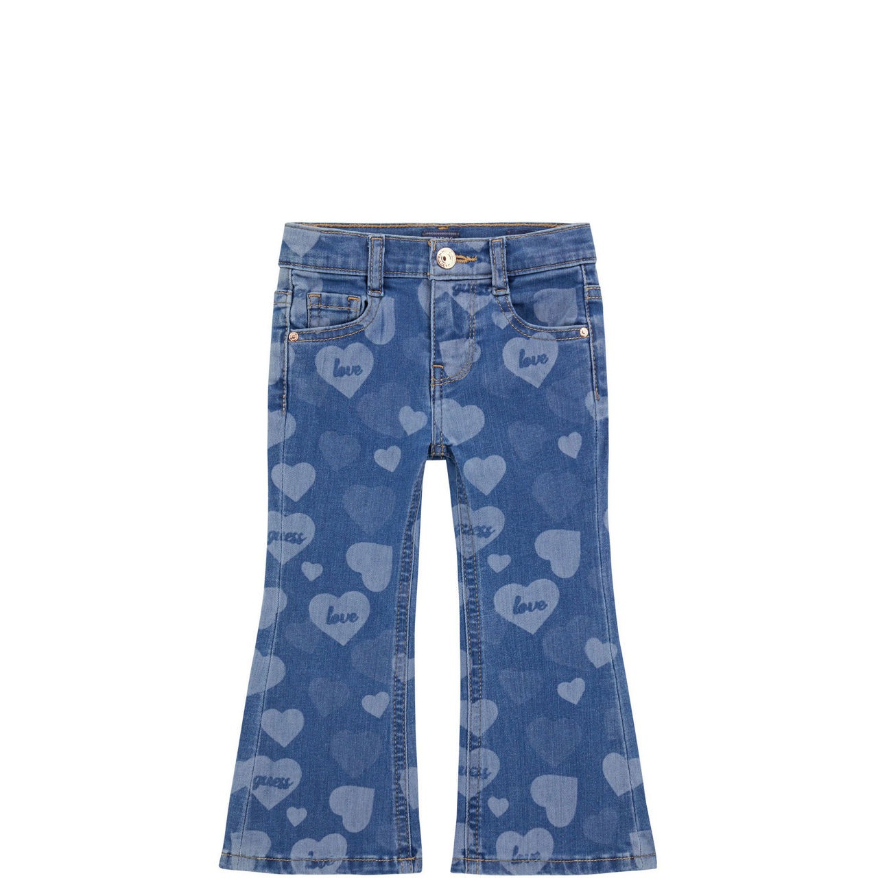 Love Heart Denim Flared Jeans